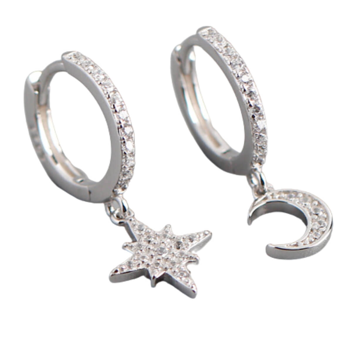 Diamond moon and star on sale earrings