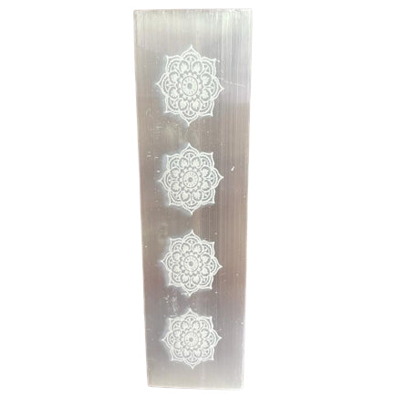 Selenite Charging Bar With Mandala Design (15cm)