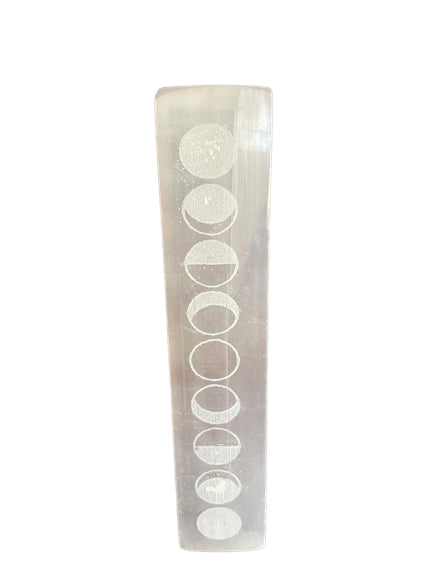 Selenite Charging Bar With Chakra Symbol Design (20cm)