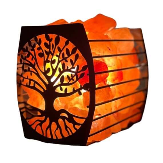 Tree Of Life Salt Basket Lamp