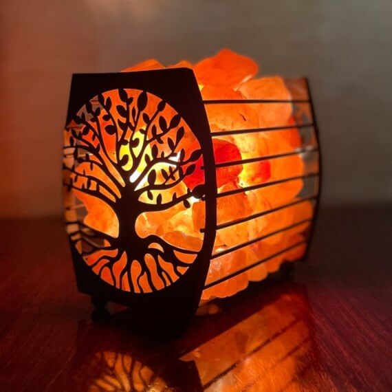 Tree Of Life Salt Basket Lamp