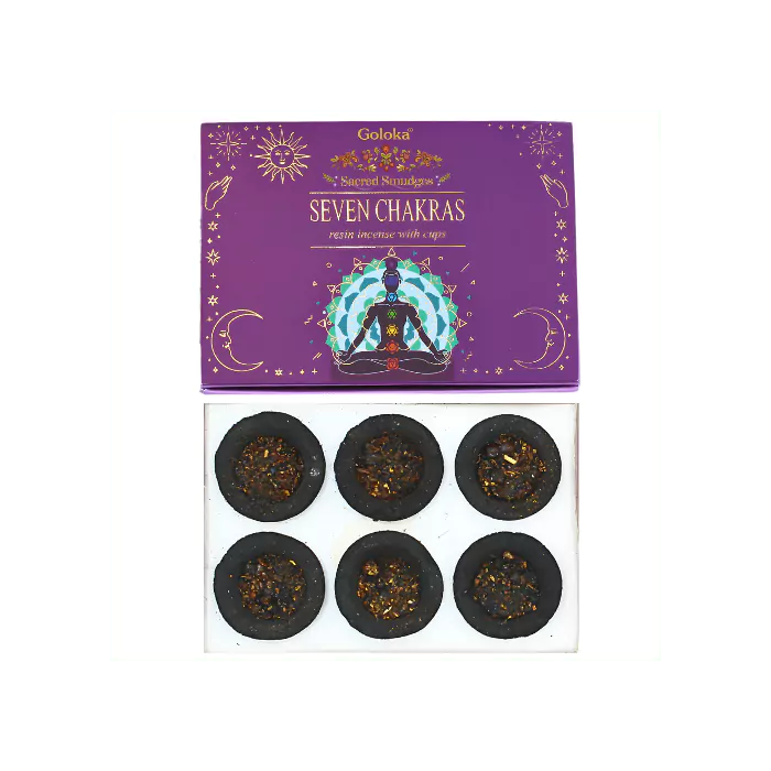 Goloka - Resin Incense Smudge Cups - Seven Chakra