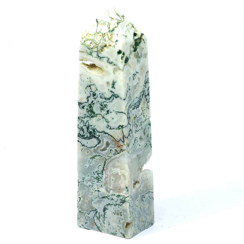 Moss Agate Carved Point (728g)