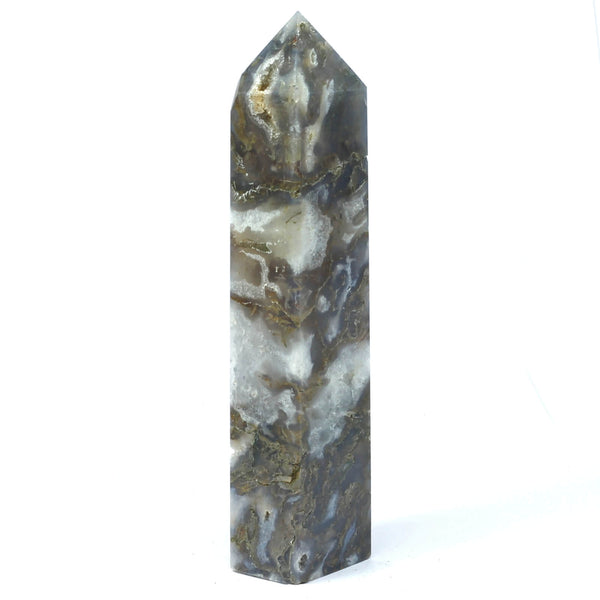 Moss Agate Carved Point (900g)