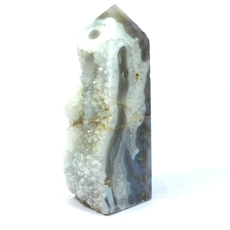 Moss Agate Carved Point (605g)