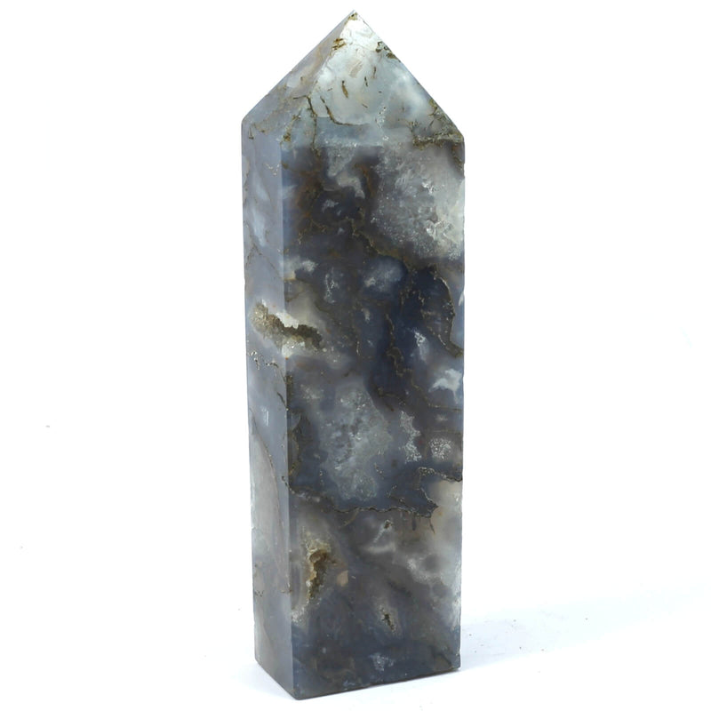 Moss Agate Carved Point (733g)