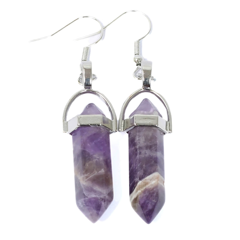 Amethyst Crystal Point Earrings