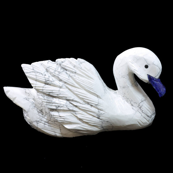 White Howlite Spirit Animal - The Swan (778g)