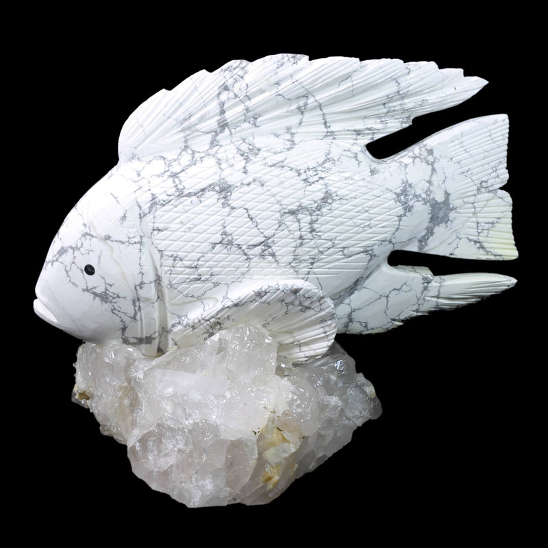 White Howlite Spirit Animal - The Fish (3051g)