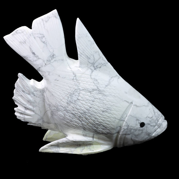 White Howlite Spirit Animal - The Fish (1149g)