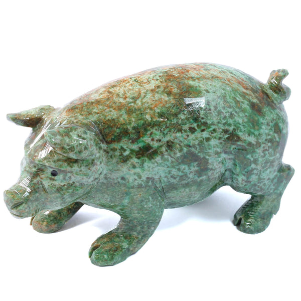 Green Calcite Spirit Animal - The Pig (1221g)