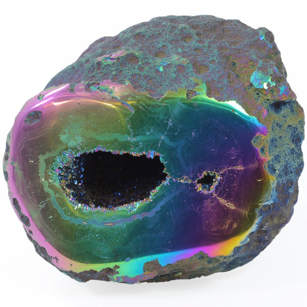 Titanium Aura Agate Geode (984g)