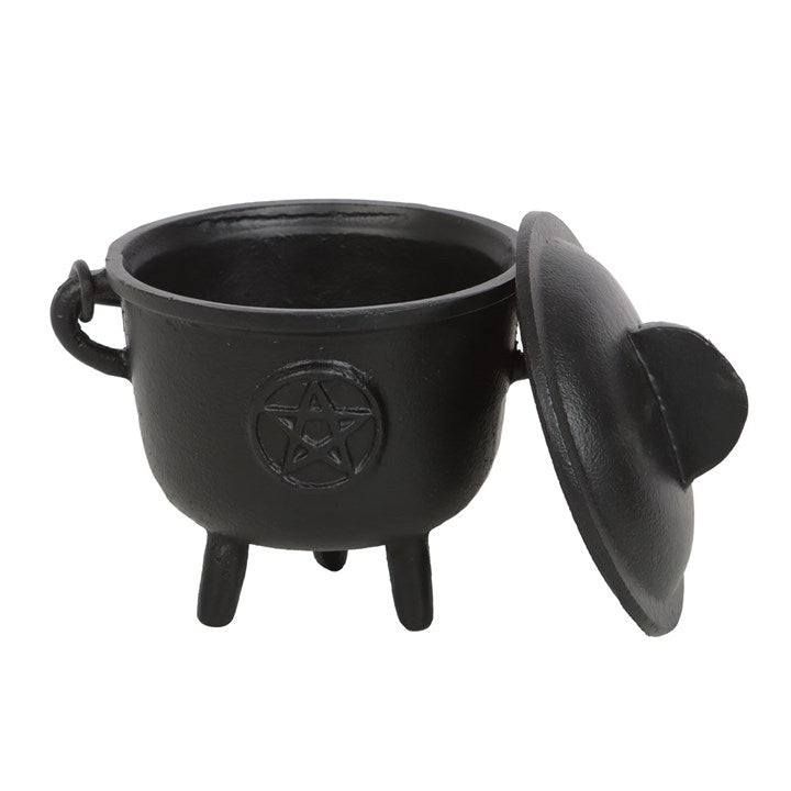 Cast Iron Cauldron with Pentagram - 12cm