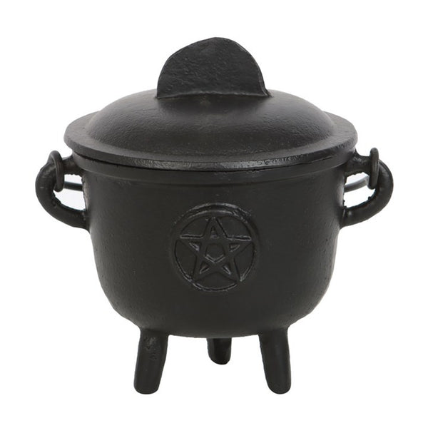 Cast Iron Cauldron with Pentagram - 12cm