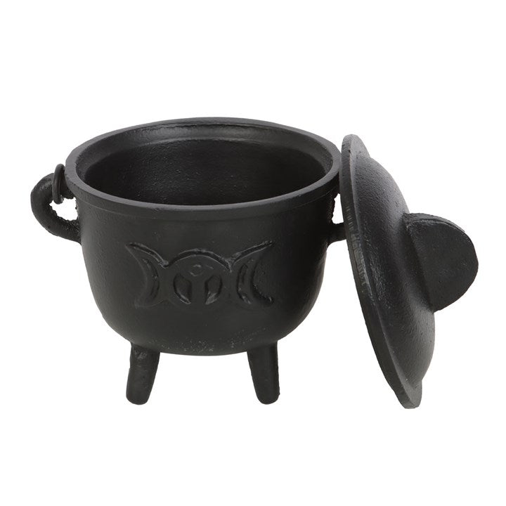 Cast Iron Cauldron with Triple Moon - 12cm