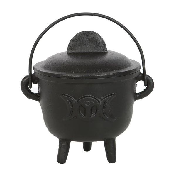 Cast Iron Cauldron with Triple Moon - 12cm