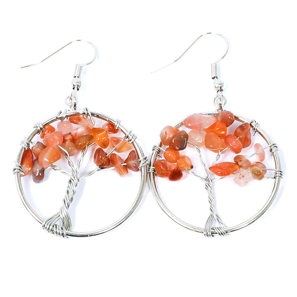 Carnelian Tree Of Life Earrings