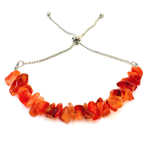 Carnelian Stone Chip Adjustable Bracelet