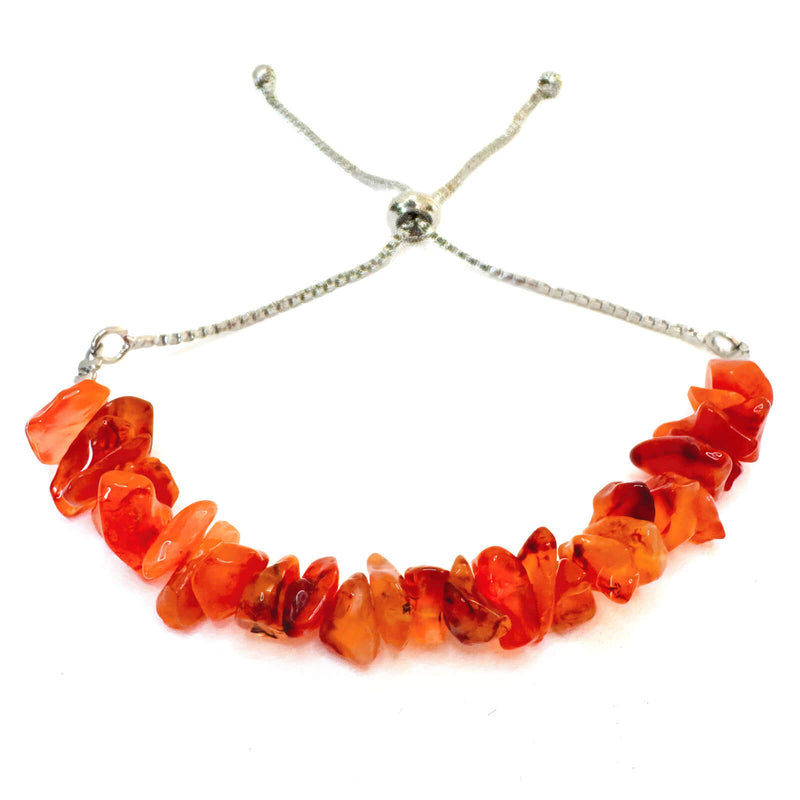 Carnelian Stone Chip Adjustable Bracelet