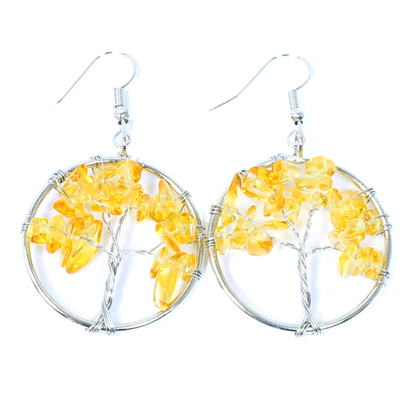 Citrine Tree Of Life Earrings