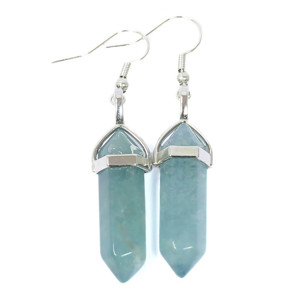 Fluorite Crystal Point Earrings