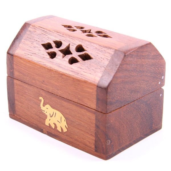 Mini Incense Cone Holder With Elephant Inlay