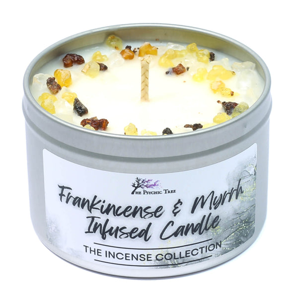 Frankincense & Myrrh Crystal Infused Scented Candle - The Incense Collection