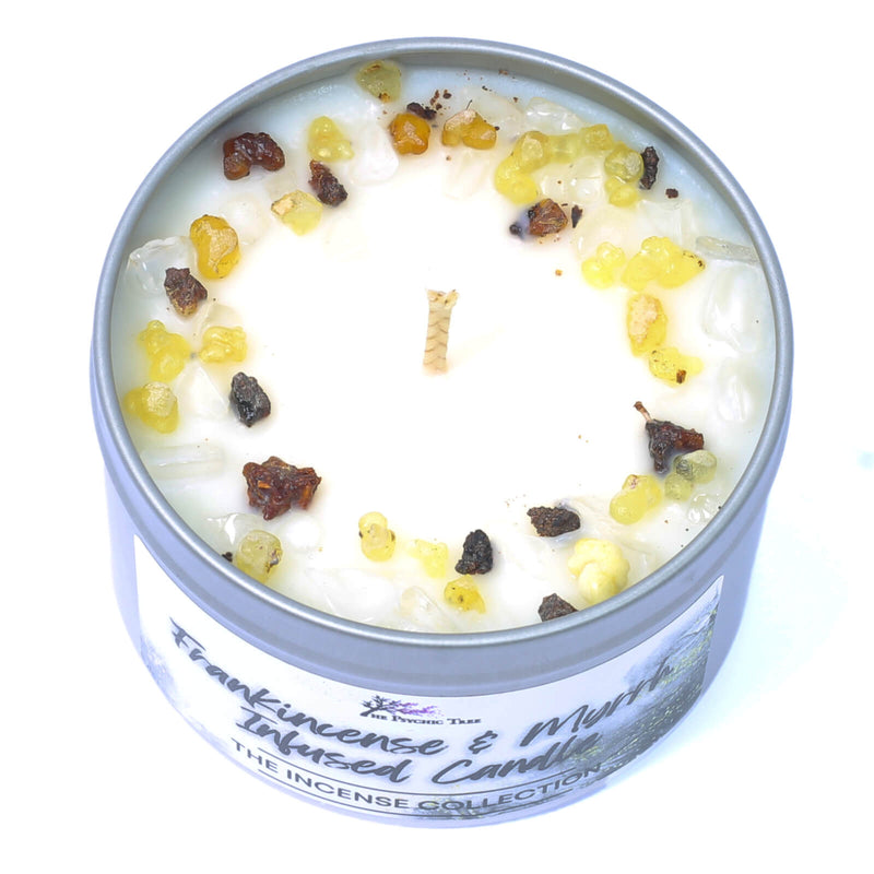 Frankincense & Myrrh Crystal Infused Scented Candle - The Incense Collection