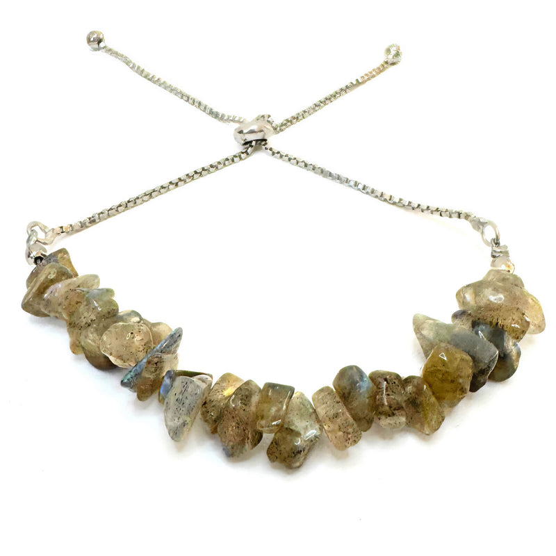 Labradorite Stone Chip Adjustable Bracelet