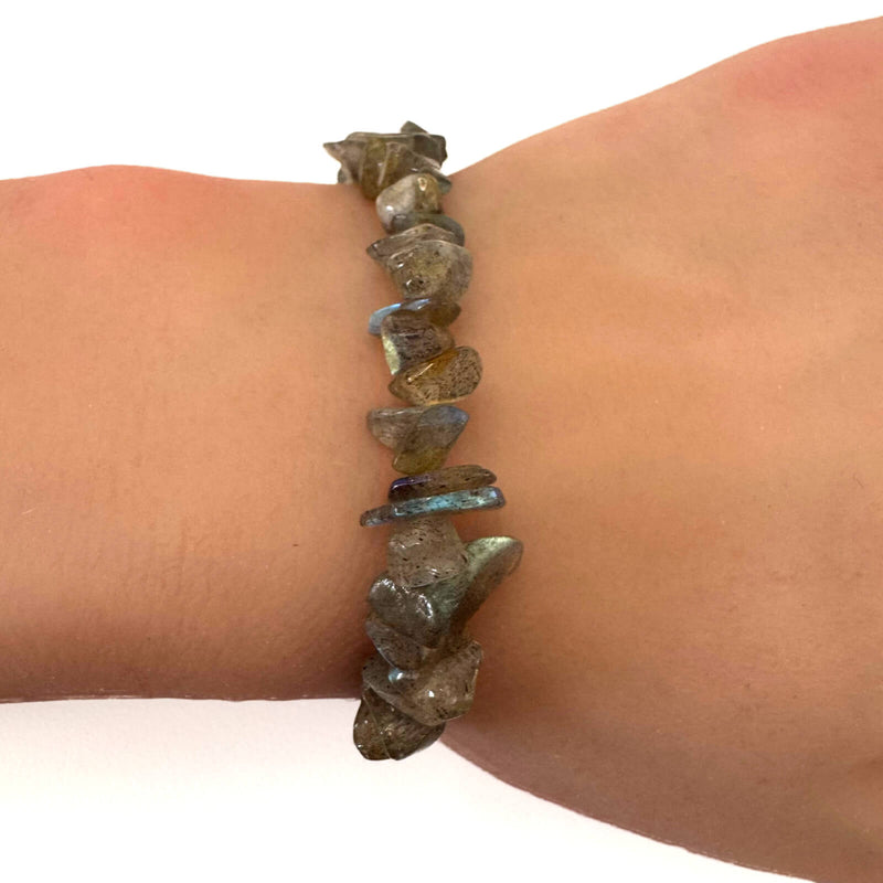 Labradorite Stone Chip Adjustable Bracelet