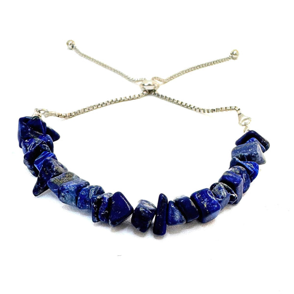 Lapis Lazuli Stone Chip Adjustable Bracelet