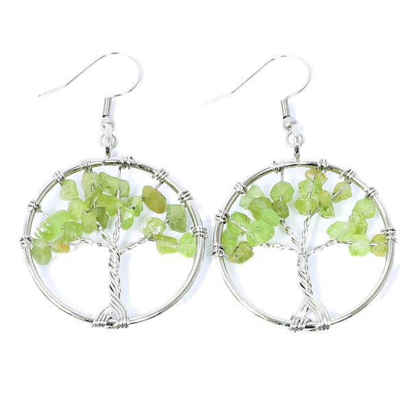 Peridot Tree Of Life Earrings