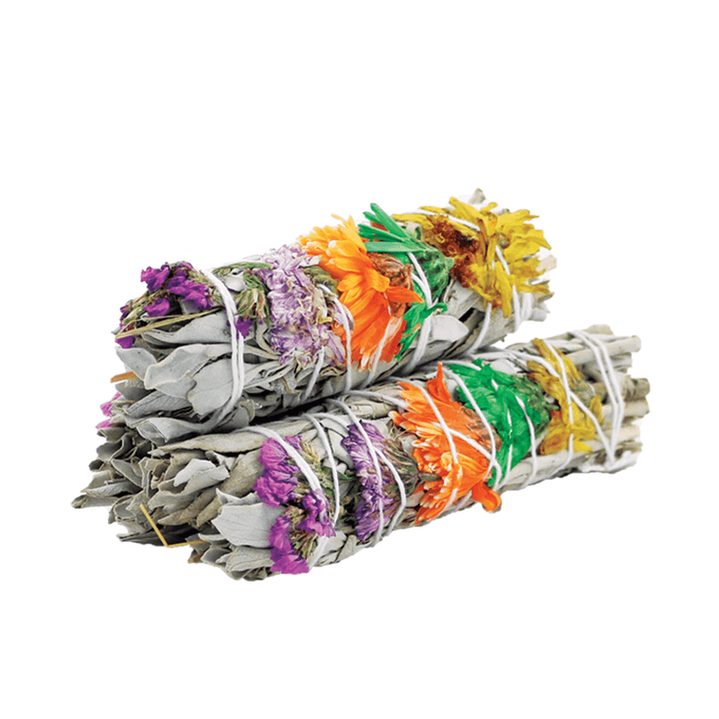 Good Vibes Floral White Sage Smudge Stick