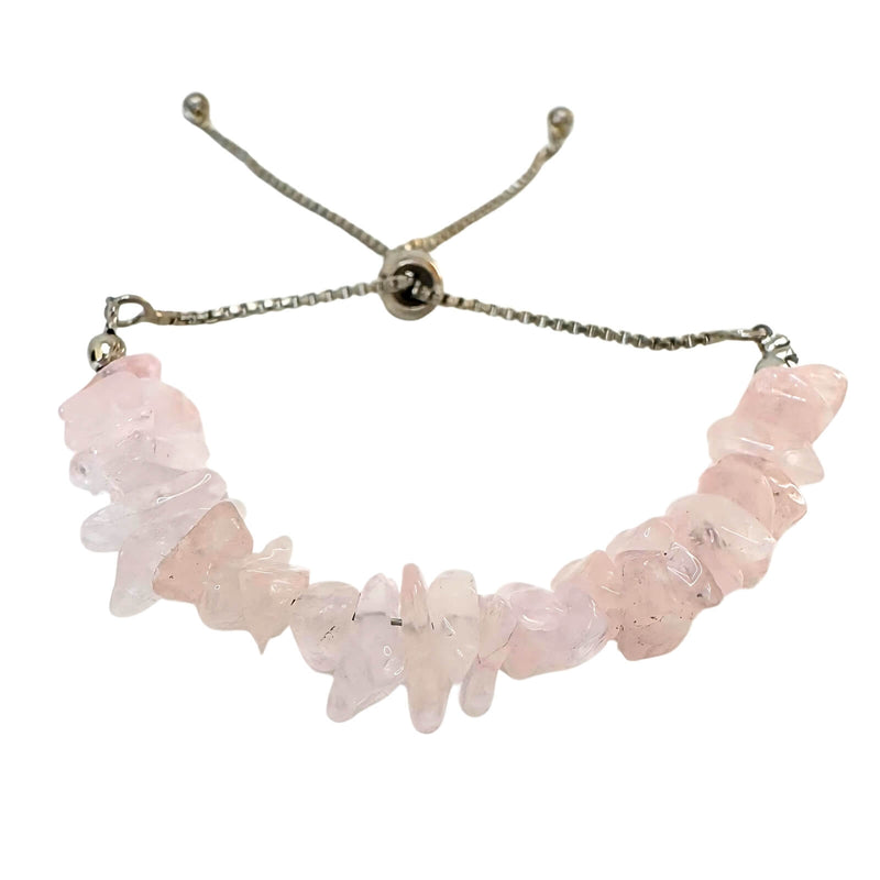 Rose Quartz Stone Chip Adjustable Bracelet