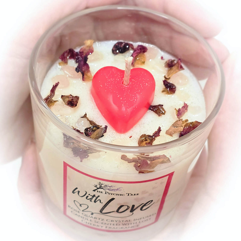 With Love - Crystal Infused Scented Candle