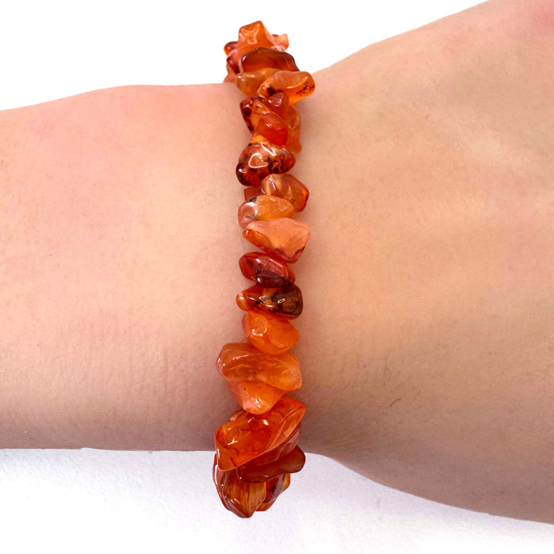 Carnelian Stone Chip Adjustable Bracelet