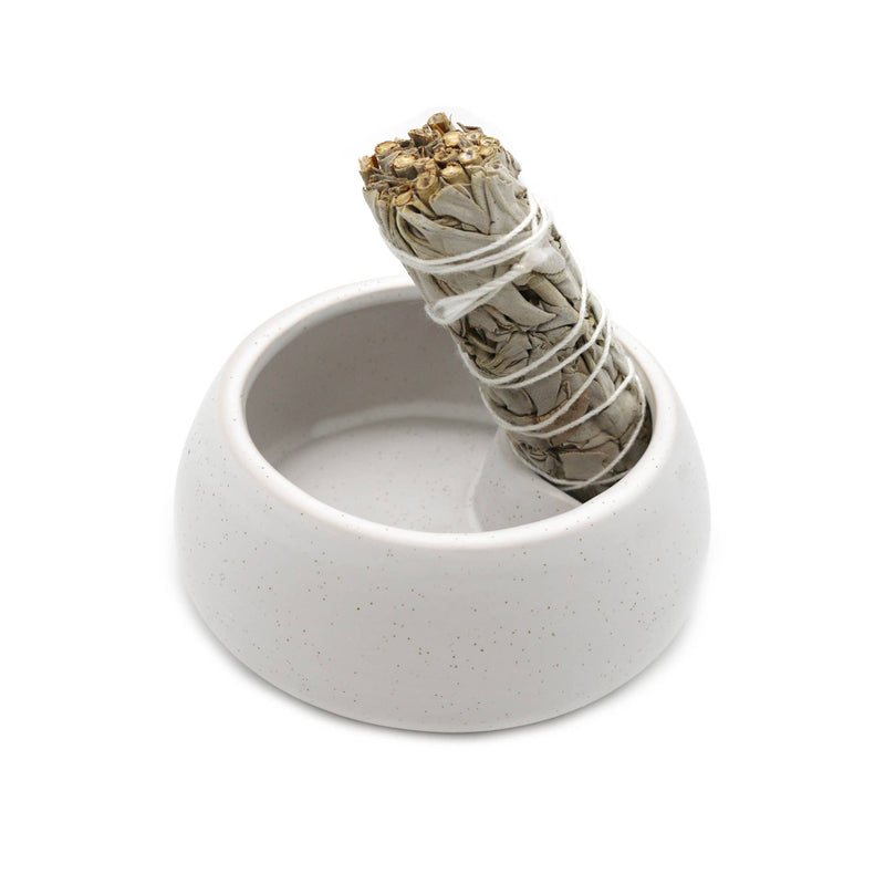 Ceramic Palo Santo Burner Bowl - White