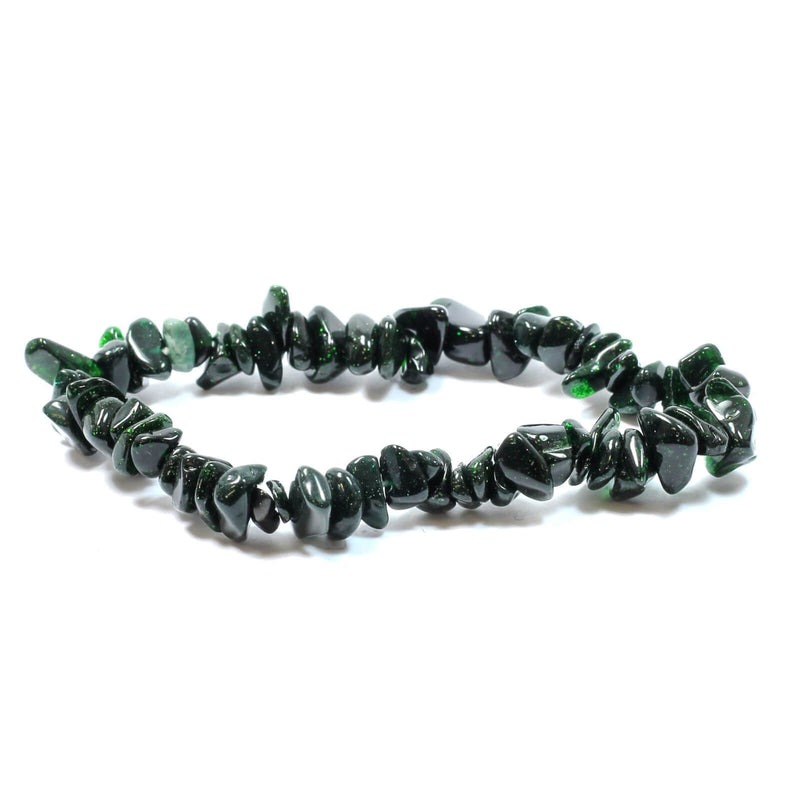 Green Goldstone Stone Chip Bracelet