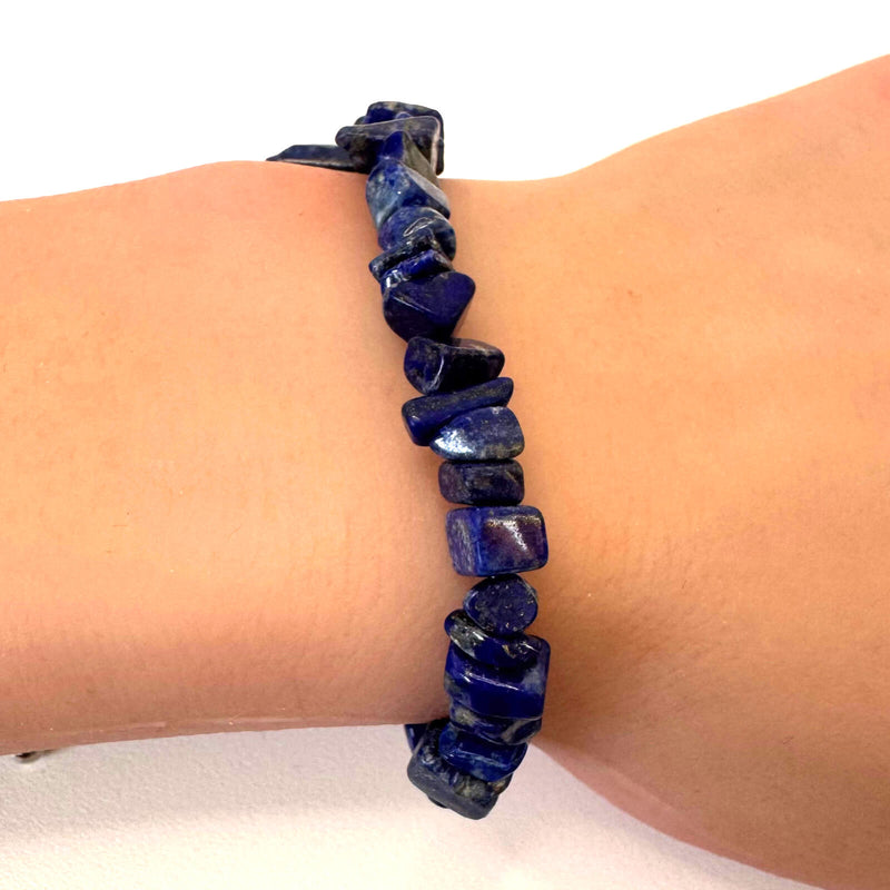 Lapis Lazuli Stone Chip Adjustable Bracelet