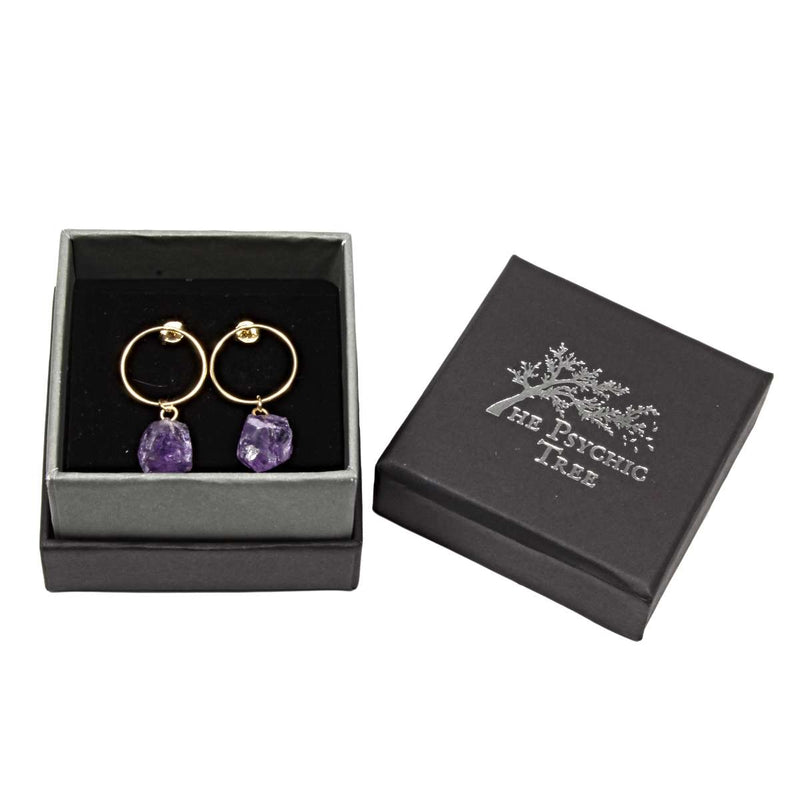 Amethyst Eternity Earrings - Gold