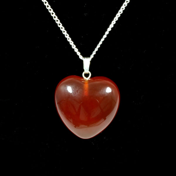 Sterling Floral Madagascan Carnelian Heart Pendant good