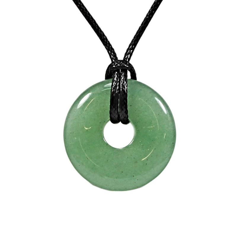 Green Aventurine Crystal Power Ring Pendant Necklace