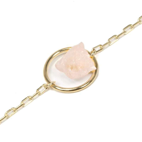 Rose Quartz Eternity Bracelet - Gold