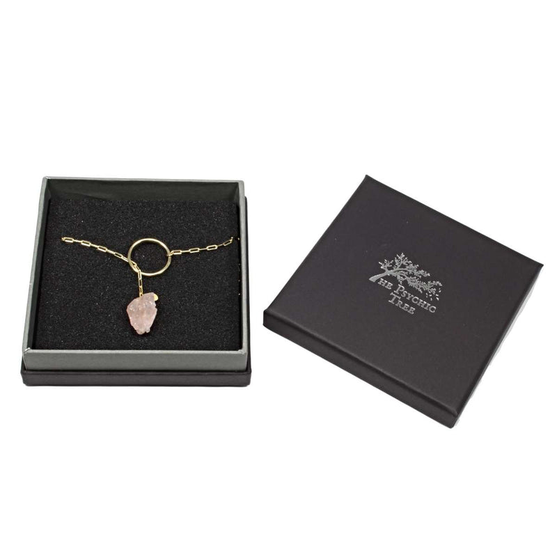 Rose Quartz Eternity Necklace - Gold