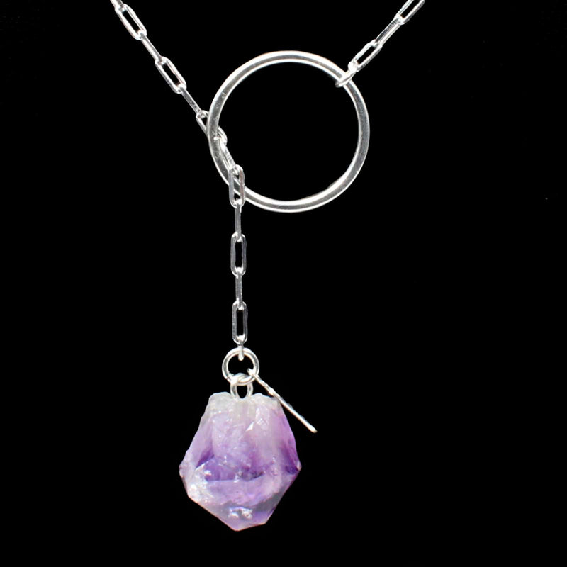 Amethyst Eternity Necklace - Silver