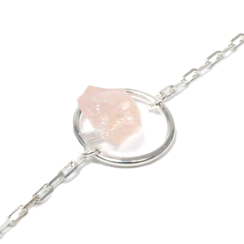 Rose Quartz Eternity Bracelet - Silver